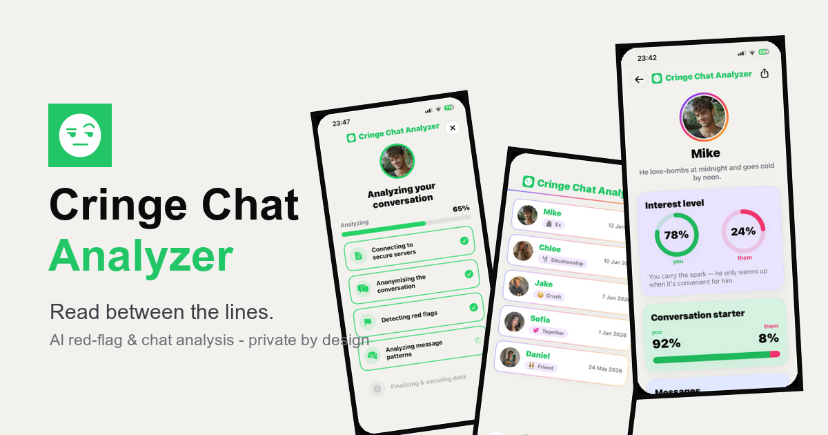 Cringe Chat Analyzer app preview